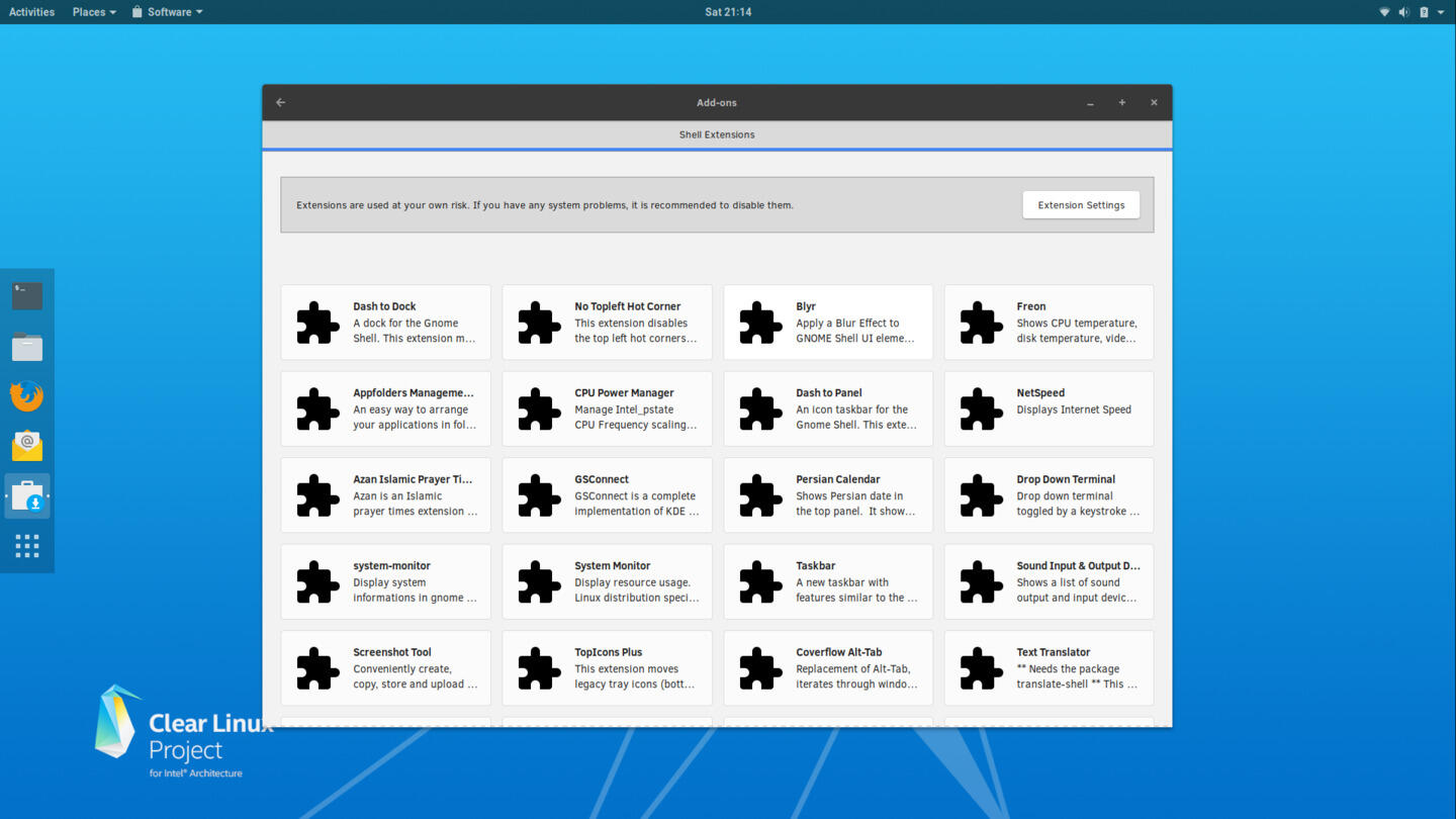 GNOME Software on Clear Linux 28210