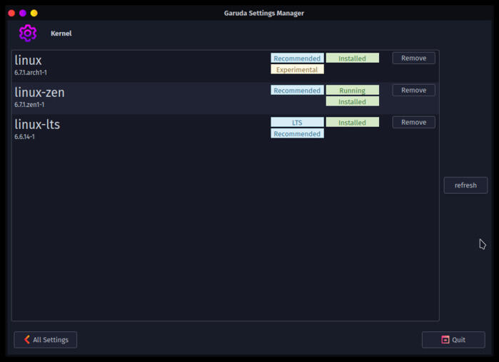 Garuda Settings Manager GUI