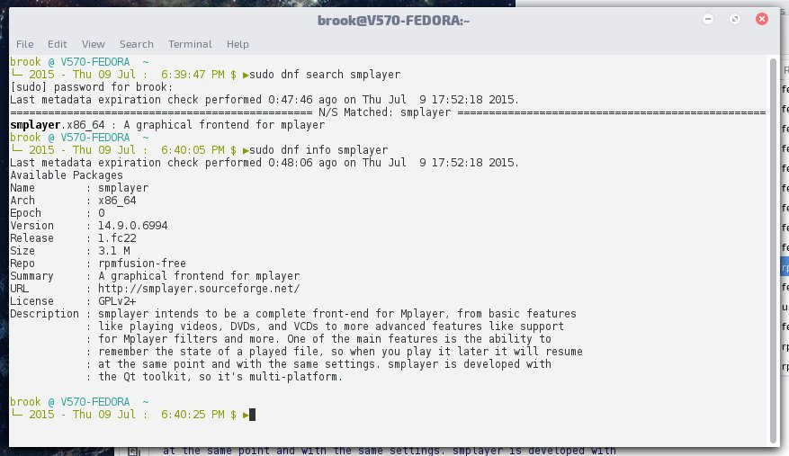 the Fedora default GUI package manager, Yum Extender DNF (yumex-dnf)