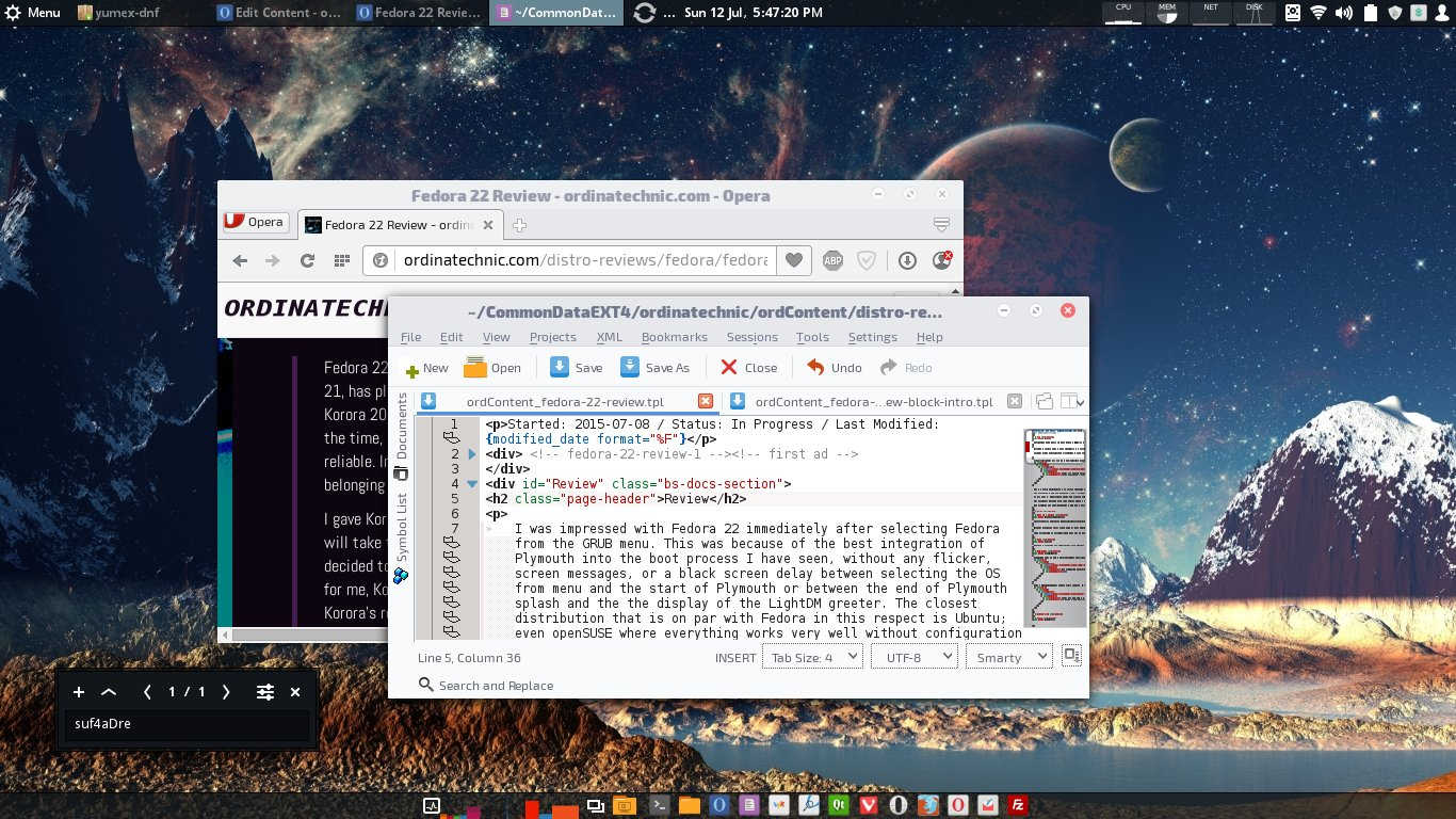 My Fedora 22 with Cinnamon Desktop Environment