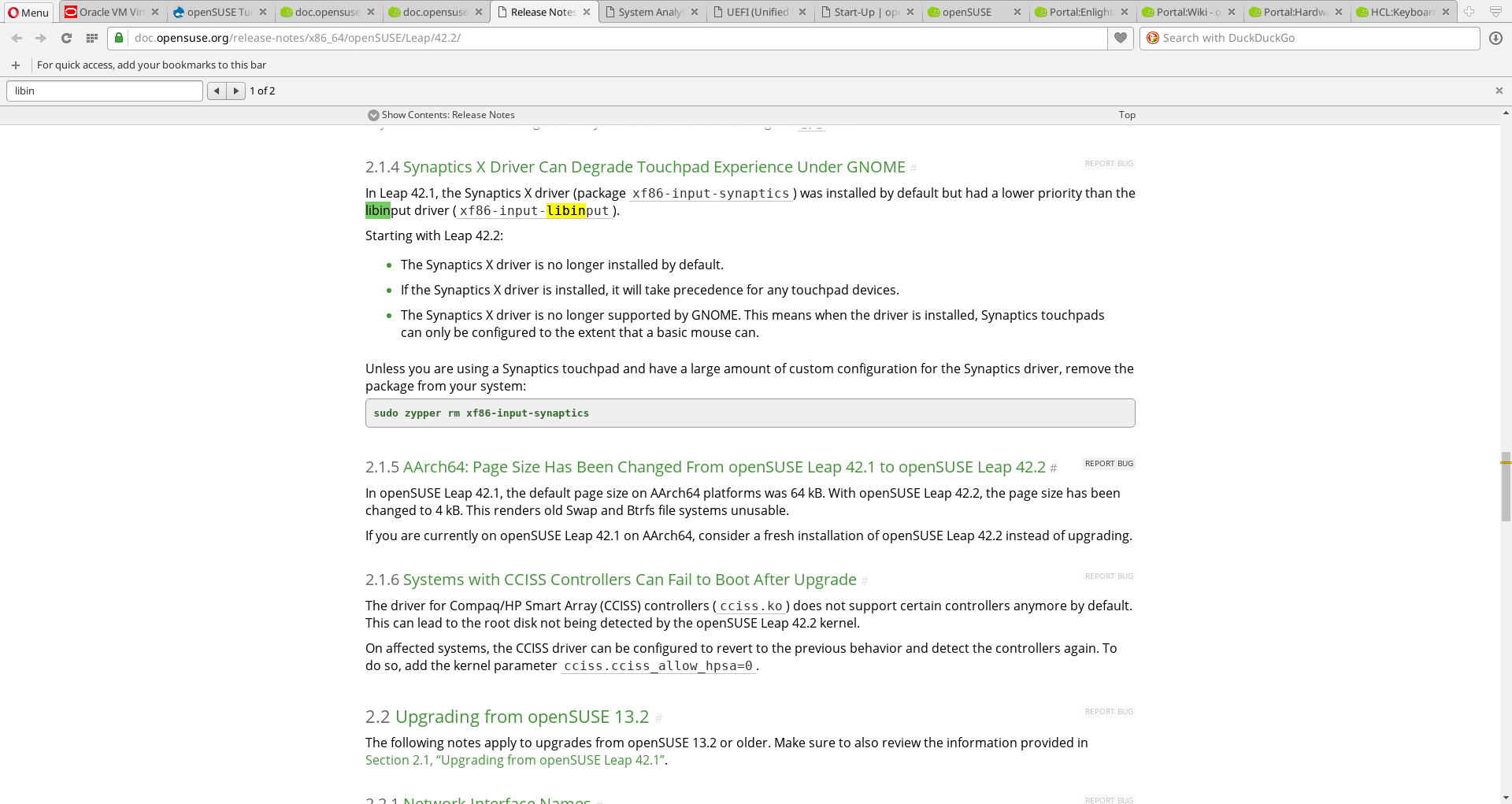 The Main Screen of the YaST GUI.The YaST suite of system administration programs is unique among Linux distributions. It allows users to configure every aspect of the openSUSE system.