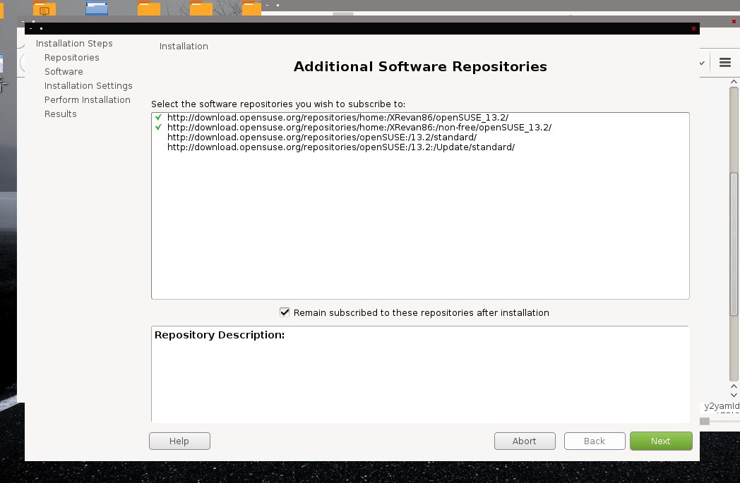 openSUSE 1-Click Install additional repositories